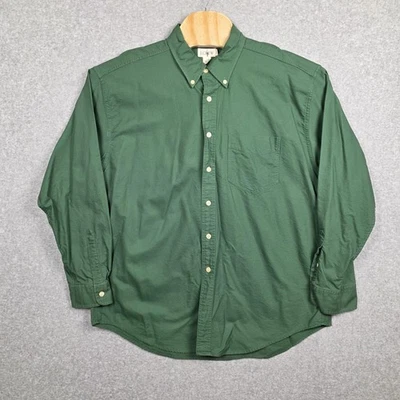 Camisa vintage J Crew para hombre XL verde con botones 100 % algodón informal clásica años 90 Foto 1 de 4