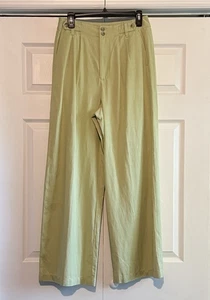 Madewell Damen The Harlow Hose weites Bein limettengrün Leinenmischung Größe 4 - Bild 1 von 5