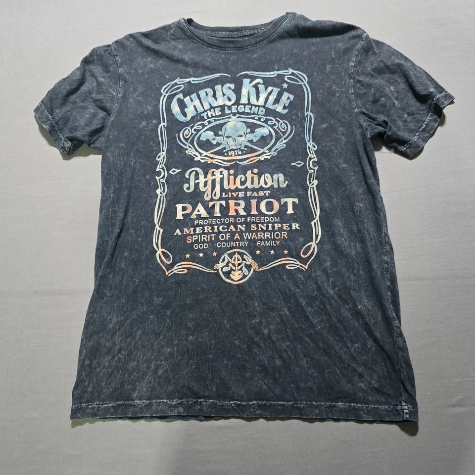 Camisa AFFLICTION Chris Kyle American Sniper Warrior Spirit Live Fast Para Hombres Mediana Foto 1 de 4