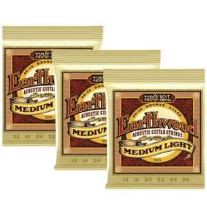 2003 Ernie Ball 80/20 Earthwood Med Light 12-54 corde chitarra acustica 3 SET - Foto 1 di 8