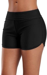 Women's Sporty Swim Shorts High Waisted Swim Bottoms Boyleg Bathing Suit Bott... - Picture 1 of 9