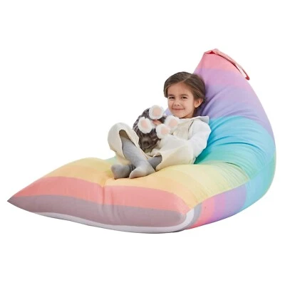 Großer Sitzsack Bezug Kinder Erwachsene  Plüsch Organizer Regenbogen - Bild 1 von 4