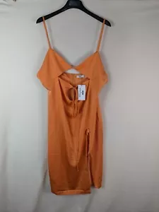 Miss Joslin misspap Cut Out detail midi Dress orange size 20 New - Picture 1 of 10
