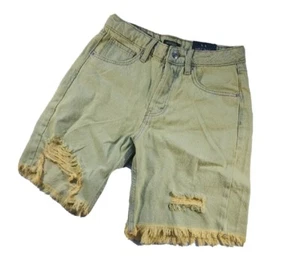 WILD FABLE High Rise Neon Green Distressed Jean Bermuda Shorts SIZE 0 NEW NWT - Picture 1 of 11