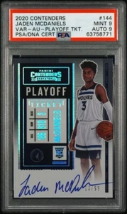 2020-21 Panini Contenders JADEN McDANIELS Playoff Variation Auto /99 PSA 9 POP 3 - Bild 1 von 4
