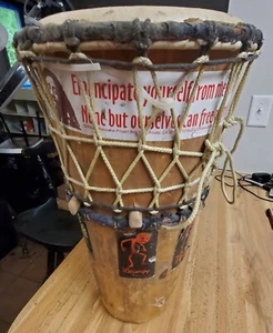 Bob Marley Percussion Rope Conga 18 1/2"H Hand 10" Drum Stickers Vintage - Picture 1 of 11