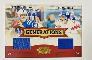 2008 Donruss Threads Peyton Manning Eli Manning DUAL Jersey Patch 159/250