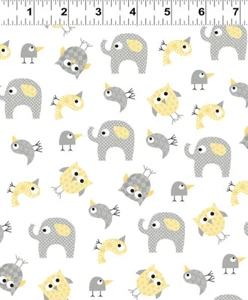 $8 Per Yard BROTHER SISTER Yellow Animals Quilt Fabric 2145-60 Clothworks - Picture 1 of 1