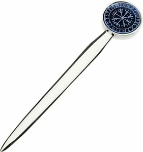 VIKING ANCIENT COMPASS  SILVER COLOUR LETTER OPENER IDEAL GIFT - Picture 1 of 1