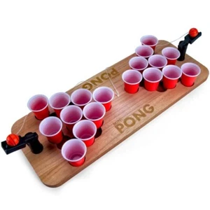 Mini Beer Pong Spieltisch aus Holz --Retourenware-- - Bild 1 von 3
