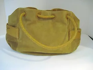 COLE HAAN Gold Leather Suede Small Denney Hobo Bag Purse Penny Collection NEW - Picture 1 of 7