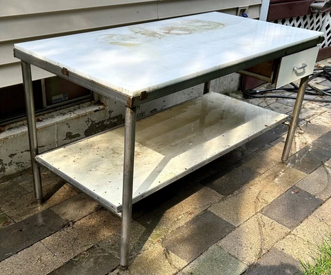 Butcher BBQ Prep cutting fish cleaning Table Vintage Heavy plastic not wood Cover