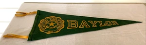 Vtg. Texas BAYLOR UNIVERSITY Lg Felt Pennant 29.5 x11.5 Pre-1950's No Trademark - Picture 1 of 12