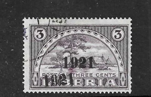 Liberia 1921, 3c Providence Island, DOUBLE 1921 Aufdruck, gest. RRR #197 - Bild 1 von 1