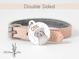 Custom Dog Tags Personalised Labrador Retriever Pet ID Tag Keyring Double sided - Picture 1 of 4