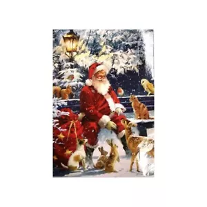 Father Christmas with Deer Advent Calendar Card 175 x 120 mm Caltime - Picture 1 of 1