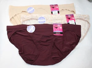 Neu mit Etikett Set/3 MAIDENFORM KAUM DA BIKINI Höschen einfarbig WEINBEIGE GEBLÜMT 2XL/9 - Bild 1 von 5