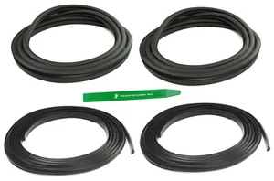 Black Rear Quarter Window Weatherstrip Set w/Lockstrip & Tool 1974-91 K5 BLAZER - Picture 1 of 8