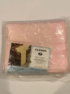 Vintage Cannon Baby Classic Blanket Pink NEW Nylon Binding 40”x45” Made USA - Picture 1 of 8