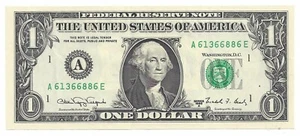 Serie 1988A 1 $ Federal Reserve Schein Fr.1917-A (57057) - Bild 1 von 2