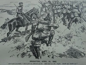 Military Exercise BRIGHTON VOLUNTEERS April 21st Original 1862 Victorian Print - Picture 1 of 2