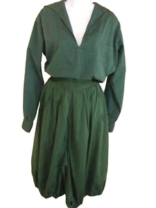 1920s WOMENS 2pc CAMP UNIFORM BLOOMERS TOP GREEN NH LAKES REGION IRLS CAMP NICE - Picture 1 of 16