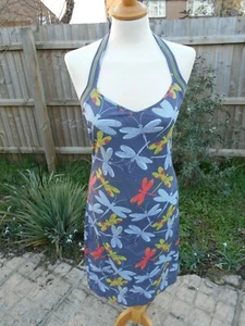 White Stuff Halterneck Dress size 8 Large Dragon Fly colourful Print Really Rare - Picture 1 of 8