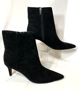 Marc Fisher Damen-Stiefeletten 8 Medium schwarz Wildleder Pfennigabsatz spitz zulaufend NEU - Bild 1 von 9