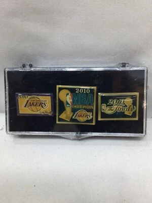 Los Angeles Lakers 2010 NBA Finals World Champions Trophy Pin Set 3 Piece RARE - Image 1 of 2