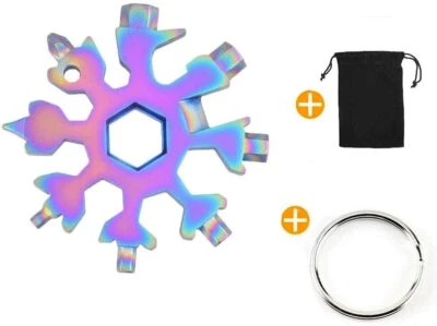 18 in 1 Snowflake Multi Tool Stainless Portable Steel Multi-Tool for Outdoor - Image 1 of 4