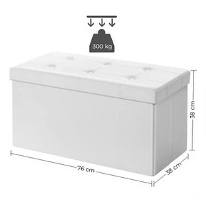 PUFF POUF CONTENITORE ECOPELLE PANCA BAULE IMBOTTITO TRAPUNTATO ELEGANTE 7 COLOR - Foto 1 di 12