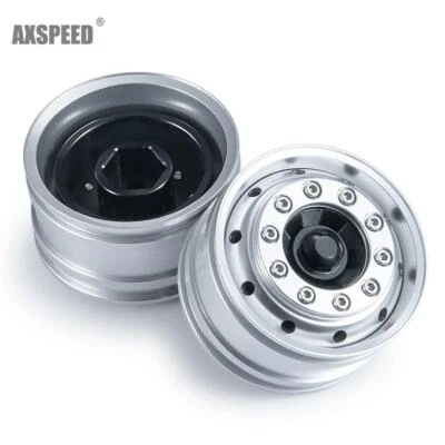 4 Stück Metall Vorderrad Felgen für RC 1/14 Tamiya Tractor Truck RC Car - Bild 1 von 4