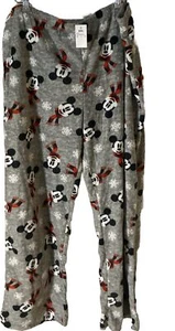 Disney Mickey Mouse Fleece Women's XXL Plus Size PJ Lounge Pants Gray New - Picture 1 of 7