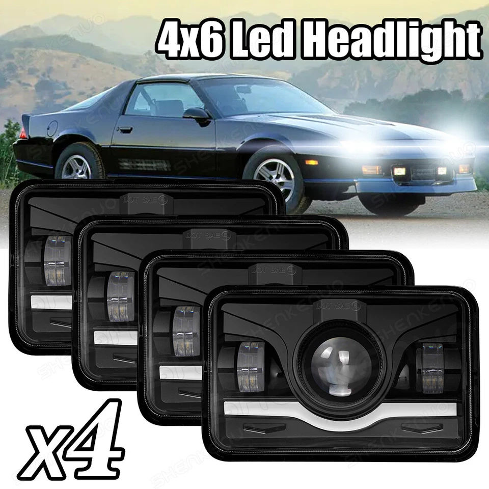 4 faros LED 4x6 haz sellado alto/bajo aptos para Toyota Land Cruiser 1988 1989 1990 Foto 1 de 4