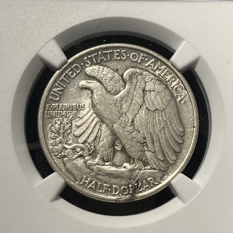 1920 50C MINT ERROR  REVERSE LAMINATION VF DETAILS IMPROPERLY CLEANED Cover