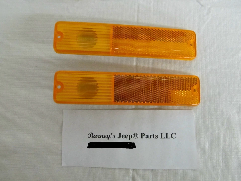FITS JEEP SIDE MARKER LAMPS PAIR AMBER 1970 - 1986 CJ5 CJ6 CJ7 CJ8 WAGONEER NEW - Image 1 of 1