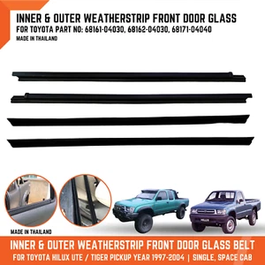 Inner Outer Weatherstrip FR Door Glass FIT Toyota Hilux Ute LN147 LN167 97-04 - Picture 1 of 11