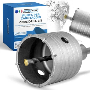 Punta per Carotaggio Da 68 Mm, Kit Sega a Tazza per Muratura in Calcestruzzo, Ma - Foto 1 di 12