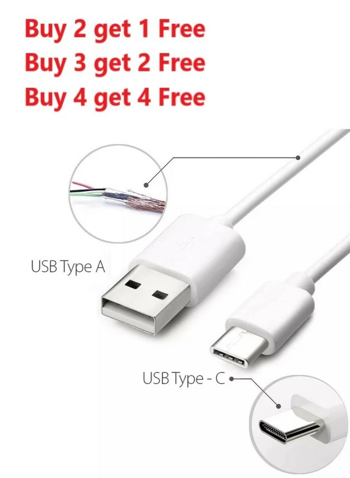 For LG Stylo 5 4 G8 G7 V50 V40 V35 Thinq V30S V30 USB Type C Charger Cable Cords - Image 1 of 1