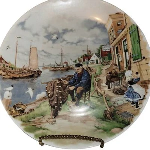 Fishing Village 1985 Ter Steege BV Holland Hand decorated Royal Schwabap 9.5 in - Picture 1 of 7