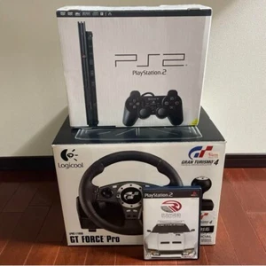 PlayStation 2 + GT Force Pro + R:RACING EVOLUTION 3 sets Japanese game used - Picture 1 of 20