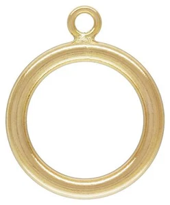 Cierre de palanca redondo relleno de oro 14KT 14/20. 15mm. Bar 24mm. 1 juego ~2039-40~ - Imagen 1 de 2