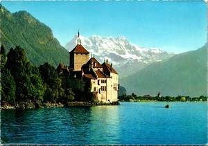 Schloss Chillon in Monteaux und die Dents Du Midi Postkarte - Bild 1 von 2