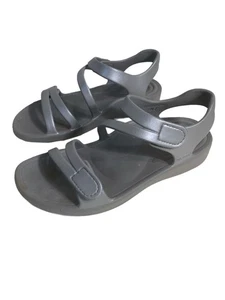 Aetrex Sandali Sportivi Donna Jillian Grigio Tg 7 Cinturino Regolabile Supporto Arco - Foto 1 di 8