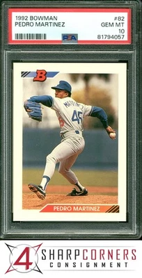 1992 BOWMAN #82 PEDRO MARTINEZ DODGERS HOF PSA 10 - Image 1 of 4