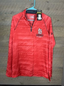 St. Louis Cardinals Under Armour Mens Red Small MLB Long Sleeve Loose 1/4 Zip - Picture 1 of 3