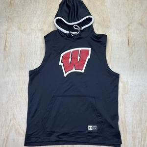 NWOT Wisconsin Badgers Under Armour Game Day Tech Sleeveless Hoodie XL - Picture 1 of 10