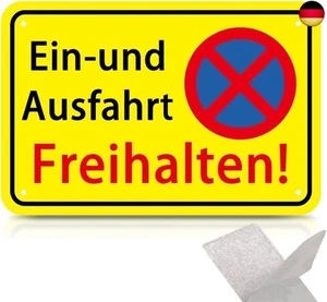 Einfahrt Ausfahrt Freihalten Schilder Metall Aluminium, 30X20 cm,Parken - Bild 1 von 5