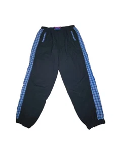 Bugle Boy BBC VINTAGE 80's Plaid Trimmed Nylon Parachute Jogger Pants Size 34 - Picture 1 of 9