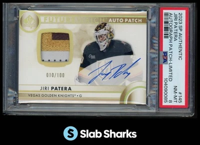2023 SP AUTHENTIC #145 JIRI PATERA FUTURE WATCH AUTO PATCH ROOKIE RC /100 PSA 8 - Image 1 of 4
